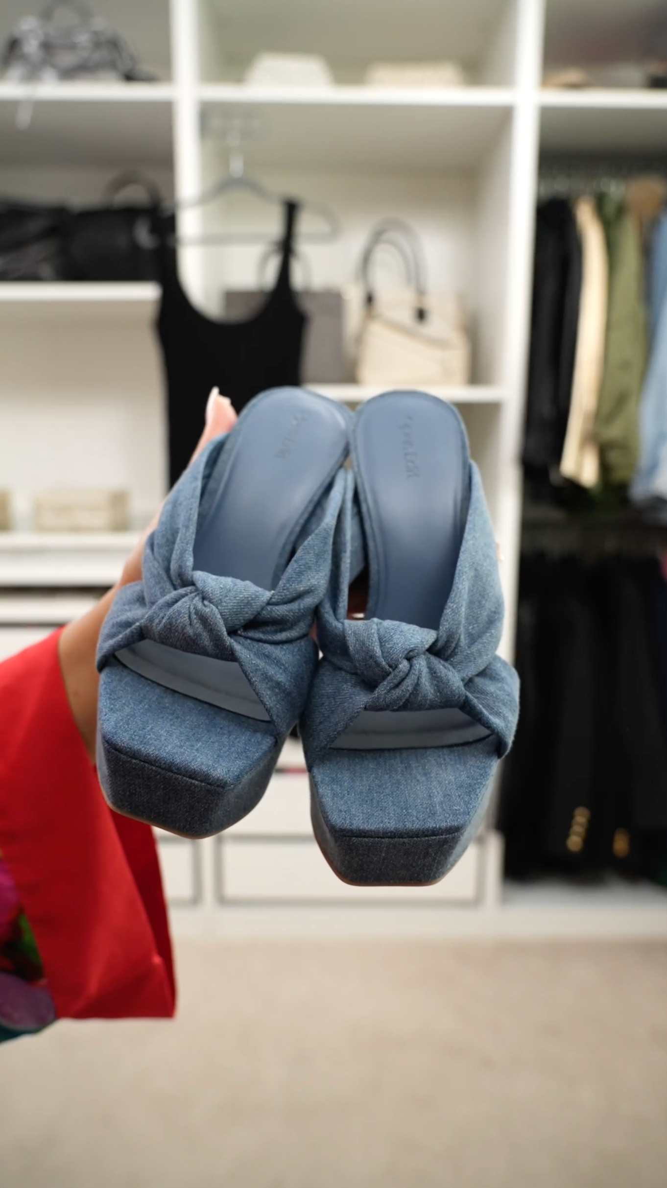 Open Edit - Denim Platform Sandal 8.5