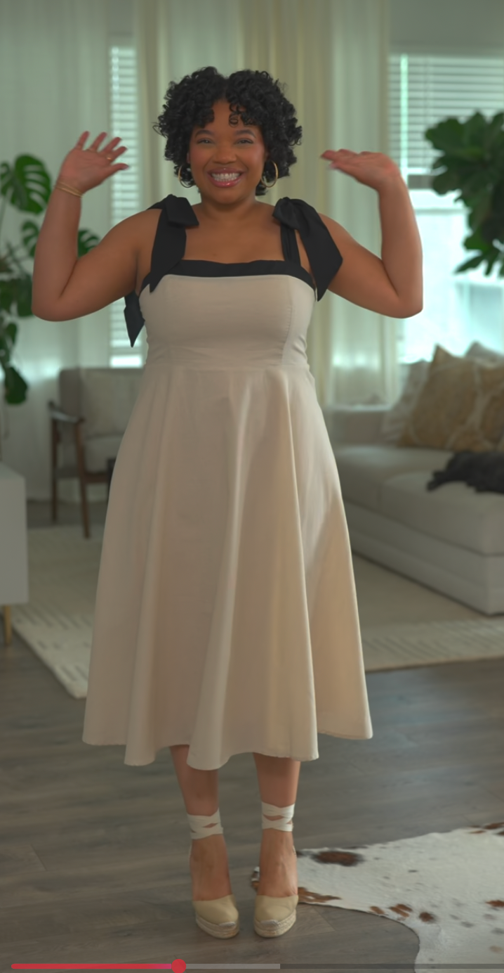 Petal & Pup Tie Shoulder Midi Dress (XL)