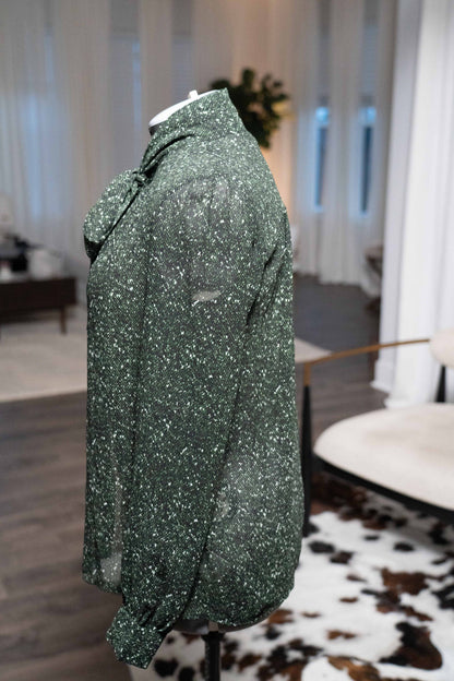 MICHAEL KORS Sheer Button Up Blouse