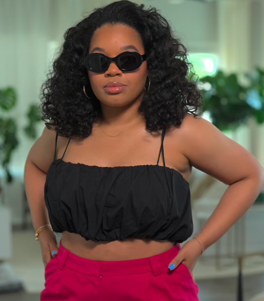 Express Cropped Bubble Hem Top (XL) NEVER WORN