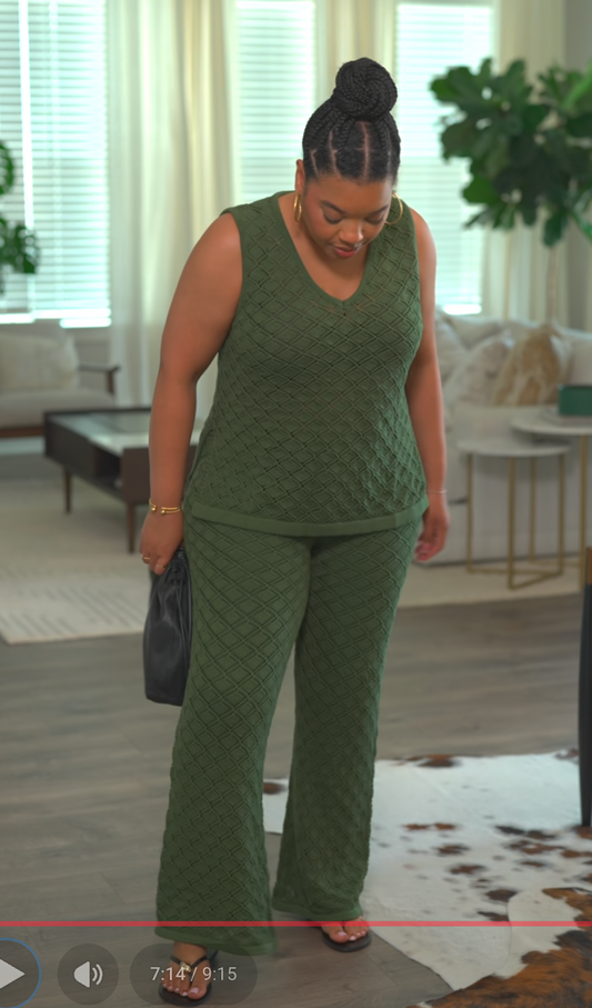 Petal & Pup Green Knit Set (XL)