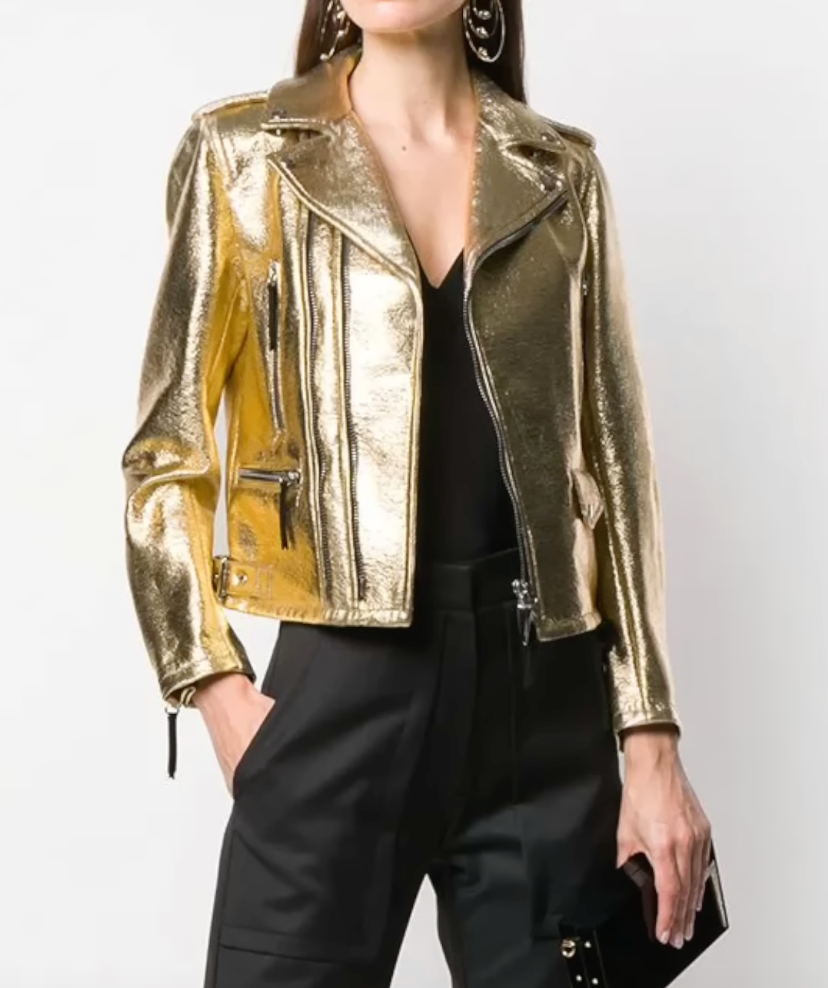 Gold Leather Jacket - XL