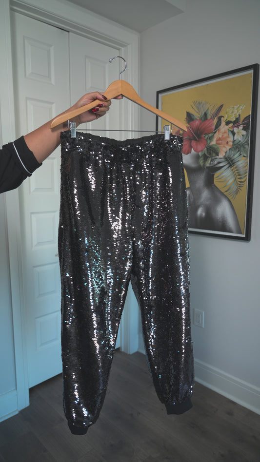 LOFT Sequin Trousers - Size Large